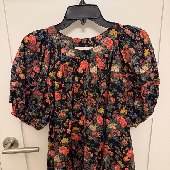 THE GREAT FLORAL SHORT SLEEVE COTTON BLOUSE - Picture 1 of 2
